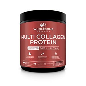 multi collagen protein powder hydrolyzed (type i ii iii v x) grass-fed all-in-one super bone broth + collagen peptides – premium blend of grass-fed beef, chicken, wild fish, eggshell collagen
