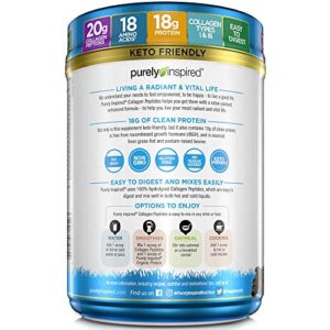 Purely Inspired Collagen Powder Collagen Peptides Powder | Collagen Supplements for Women and Men | Collagen Protein Powder with Biotin | Keto Friendly & Non-GMO | Chocolate, 1.26 lbs (23 Servings)