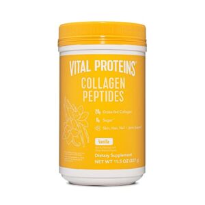 vital proteins collagen peptides powder, helps support healthy hair, skin, nails, bones and joints – vanilla 11.5 oz