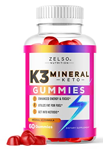 ZELSO K3 Mineral Keto Gummies Nutrition, The Original K3 Keto ACV Formula Pills Now in Gummy, Advanced Vitamins Plus Multivitamin, Men & Women Emily, 30 Day Supply