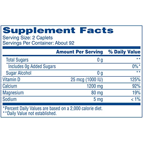 CITRACAL Slow Release 1200, 1200 mg Calcium Citrate and Calcium Carbonate Blend with 1000 IU Vitamin D3, Bone Health Supplement for Adults, Once Daily Caplets, 185 Count