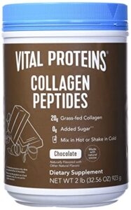 vital protein collagen peptides, pasture raised, grass fed, paleo friendly, gluten / zero sugar dairy free, chocolate, 32.56 oz