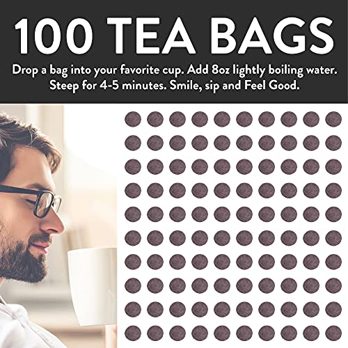 Organic Chai Tea Bags | 100 Tea Bags | Blend of Chinese Keemun Tea, Indian Assam Tea, Cinnamon, Cardamom, Cloves, Ginger, Black Pepper | Eco-Conscious Tea Bags in Kraft Bag | Blended in USA | by FGO