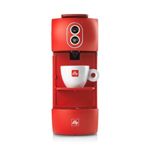 illy ese single serve 100% compostable ese coffee and espresso machine (red), 10.2 x 12.5 x 4.33