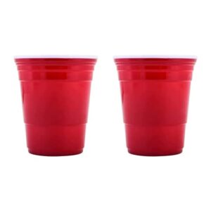 red cup living reusable red plastic cups, 18 oz cup – set of 2 ,party cups