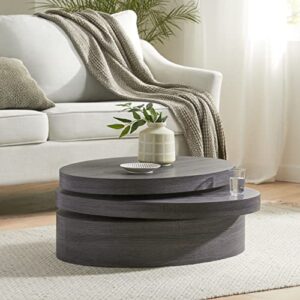 Christopher Knight Home CKH Small Oval Mod Rotatable Coffee Table, Black