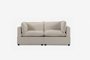 albany park kova 84″ modern modular sofa sectional, beige