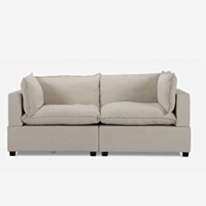 ALBANY PARK Kova 84" Modern Modular Sofa Sectional, Beige