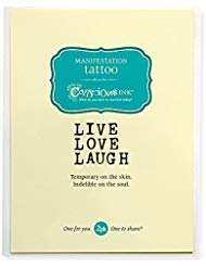 conscious ink manifestation tattoo 2-pack “live love laugh – simple” (set of 2)