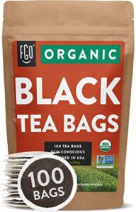 organic black tea bags | 100 tea bags | eco-conscious tea bags in kraft bag | raw from china | by fgo