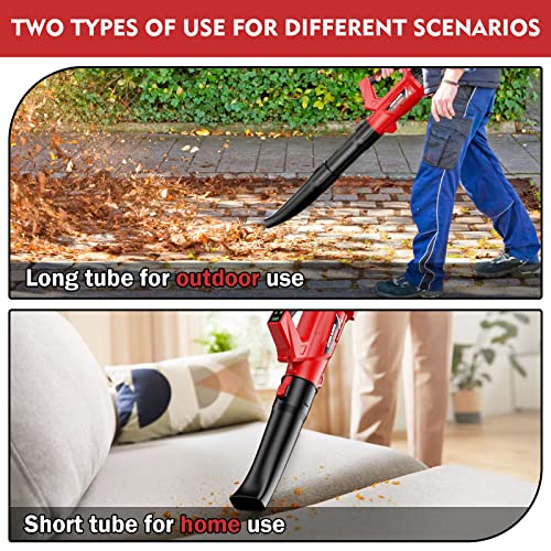 Dragro Cordless Leaf Blower, 540CFM 21V Electric Battery Powered Leaf Blower with 5.2Ah Battery, Portable Small Handheld Leaf Blowers with 6 Speed for Lawn Care, Snow Blowing-Digital Display