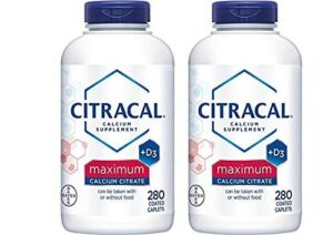 citracal – calcium citrate with vitamin d3 – 2 bottles, 280 caplets each