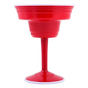 red cup living plastic margarita glasses, 15 oz large margarita glasses | red cup style margarita cups, bpa free giant margarita glass, dishwasher safe drink glasses | perfect for patio parties, bbq and camping – set of 1 ,party cups