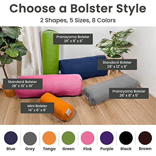 Sol Living Yoga Bolster Pillow Cotton Meditation Cushion Meditation Accessories for Restorative Yoga Meditation Pillow Cylindrical Yoga Pillow Firm Body Pillow Bolster Pillow for Legs Removable Cover