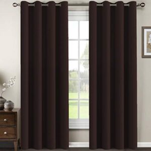 h.versailtex premium blackout curtains for living room 84 inches length, blackout curtains for bedroom thermal insulated drapes – chocolate brown， 1 panel