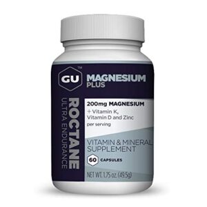 gu energy roctane magnesium plus capsules with vitamin k, d and zinc, 60-count bottle (1-month supply)