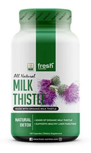milk thistle organic – 120 servings of 2000mg – strong – 4 month supply – ccof organic – silymarin thisilyn seed standardized extract 4:1 capsules – made in the usa
