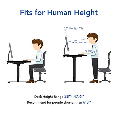 FLEXISPOT EN1 Standing Desk Height Adjustable Desk 48 Inches Whole-Piece Desktop Electric Sit Stand Up Desk Memory ControllerHome Office Desks (Black Frame + 48" Black Table Top, 2 Packages)