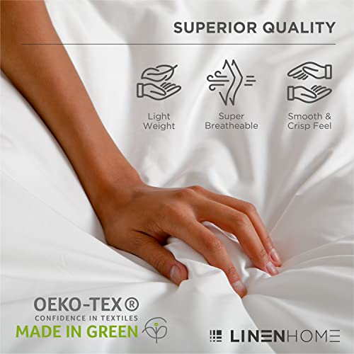 100% Cotton Percale Fitted Sheet Queen Size, White, 1 Deep Pocket Fitted Sheet, Crisp and Cool Strong Bed Linen, 60"X80"+15"