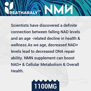 NMN 500mg + Trans-Resveratrol Supplement 1100mg, nmn resveratrol supplements 1000mg for Powerful Antioxidant & Anti-Aging Supplement, Cell Repair, Boost Energy, Boost NAD+, Immune Health, 120 Capsules
