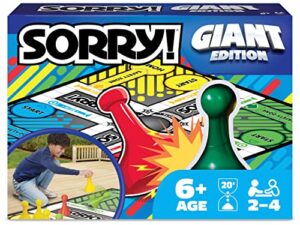 giant sorry classic family board game indoor outdoor retro party activity summer toy with oversized gameboard, for adults and kids ages 6 and up