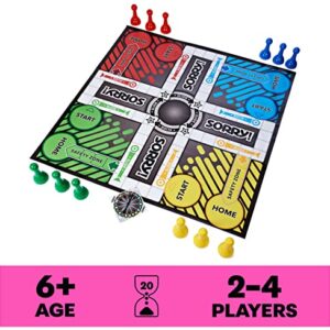 Giant SORRY Classic Family Board Game Indoor Outdoor Retro Party Activity Summer Toy with Oversized Gameboard, for Adults and Kids Ages 6 and up