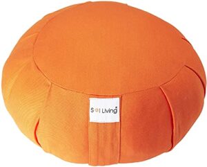 sol living zafu meditation cushion round yoga pillow floor cushions lotus sitting pose premium cotton bolster meditation pillow pouf – yoga meditation accessories – 15″ x 15″ x 7″ – tango