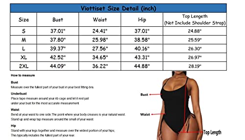 Viottiset Women's One Piece Swimsuit Drawstring Tummy Control High Cut Bathing Suit American Flag Small