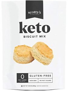 keto biscuit zero carb mix – keto and gluten free biscuit baking mix – 0g net carbs per biscuit – easy to bake – no nut flours – makes 12 biscuits (23g mix)