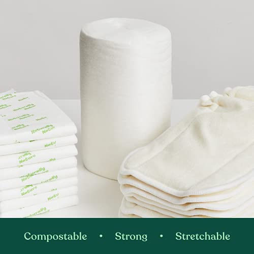 Naturally Natures Bamboo Disposable Diaper Liners (6PK) 600 Sheets Gentle and Soft, Chlorine and Dye-Free, Unscented, Biodegradable Inserts (Set of 6) 600 Liners