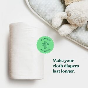 Naturally Natures Bamboo Disposable Diaper Liners (6PK) 600 Sheets Gentle and Soft, Chlorine and Dye-Free, Unscented, Biodegradable Inserts (Set of 6) 600 Liners