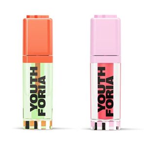 youthforia byo blush 2-pack, original color-changing blush oil & non-color changing tinted blush oil, buildable formulas, vegan & cruelty-free