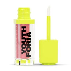 youthforia dewy gloss, hydrating & nourishing tinted lip oil for high shine, reduces appearance of dry lips, vegan & cruelty-free, coral fixation