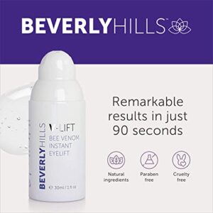 Beverly Hills V-Lift Instant Eye Lift and Eye Tuck Bee Venom Serum for Puffy Eyes, Dark Circles, Wrinkles, and Under Eye Bags Treatment for Women and Men | 30mL (120 Day Supply)