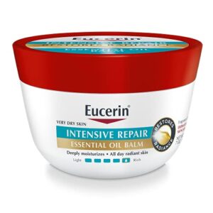 eucerin intensive repair essential oil balm, body balm for very dry skin with skin essential oils shea butter and sunflower oil, 7 oz