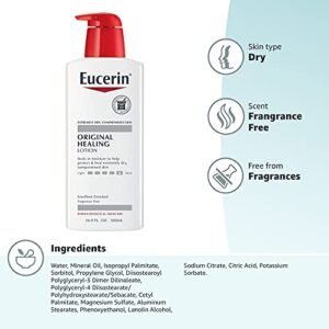 Eucerin Original Healing Rich Body Lotion, Body Lotion for Dry Skin, 16.9 Fl Oz Pump Bottle