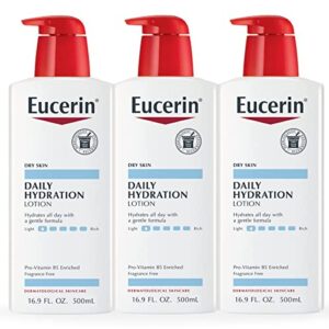 eucerin daily hydration lotion – light-weight full body lotion for dry skin – 16.9 fl. oz. pump bottle (pack of 3)