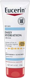 eucerin daily hydration broad spectrum spf 30 sunscreen body cream for dry skin, 8 oz tube