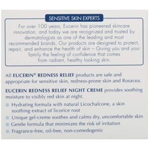 Eucerin Redness Relief Night Creme - Gently Hydrates To Reduce Redness-Prone Skin At Night - 1.7 oz Jar