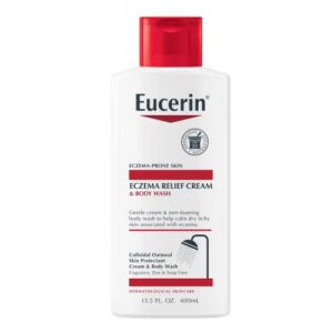 eucerin eczema relief cream & body wash, eczema body wash, cream body wash, 13.5 fl oz bottle