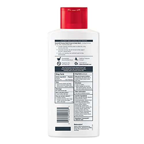 Eucerin Eczema Relief Cream & Body Wash, Eczema Body Wash, Cream Body Wash, 13.5 Fl Oz Bottle