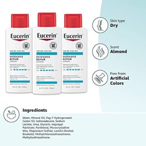 Eucerin Intensive Repair Body Lotion, Lotion for Very Dry Skin, 8.4 Fl Oz Bottle, Pack of 3