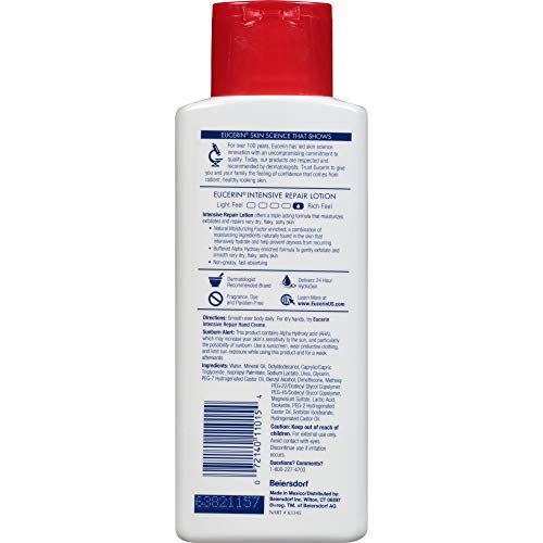 Eucerin Intensive Repair Body Lotion, Lotion for Very Dry Skin, 8.4 Fl Oz Bottle, Pack of 3