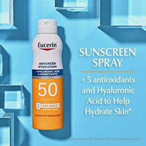 Eucerin Advanced Hydration SPF 50 Sunscreen Spray, Lightweight Sunscreen Lotion Spray, 6 Fl Oz Spray Bottle