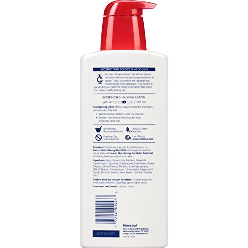 Eucerin Skin Calming Lotion - Full Body Lotion for Dry, Itchy Skin, Natural Oatmeal Enriched - 16.9 fl. oz Pump Bottle