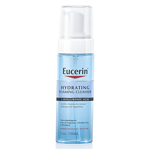 Eucerin Hydrating Foaming Daily Facial Cleanser with Hyaluronic Acid, 5 Fl Oz