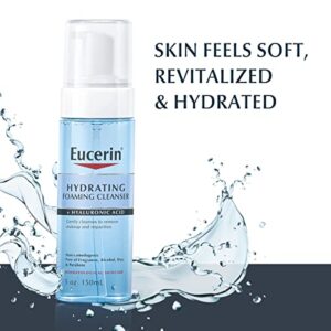 Eucerin Hydrating Foaming Daily Facial Cleanser with Hyaluronic Acid, 5 Fl Oz