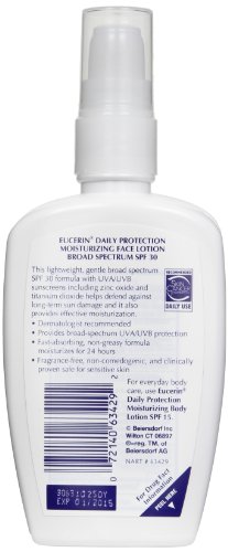 Eucerin Daily Protection Moisturizing Face Lotion, SPF 30 4 fl oz (118 ml) (Pack of 2)