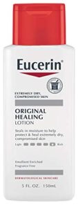 eucerin original healing lotion – fragrance free, rich lotion for extremely dry skin – 5 fl. oz. bottle