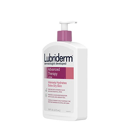 Lubriderm Advanced Therapy Fragrance-Free Moisturizing Lotion with Vitamins E and Pro-Vitamin B5, Intense Hydration for Extra Dry Skin, Non-Greasy Formula, Pack of Three, 3 x 16 fl. oz